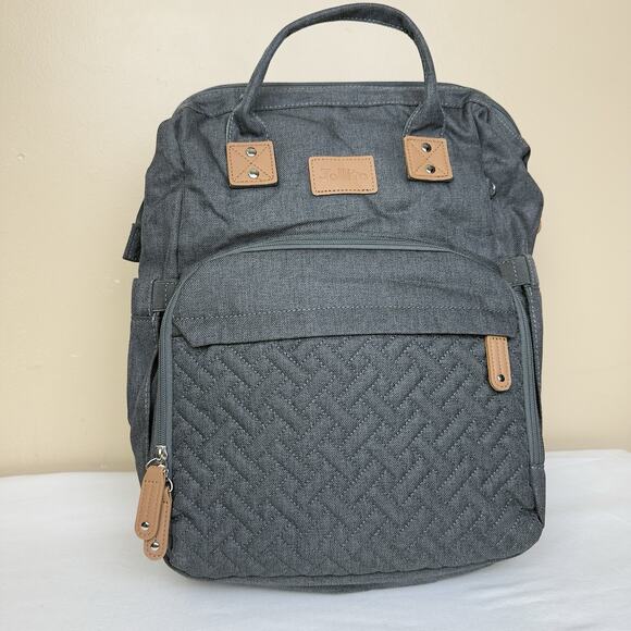 JOLLITO Gray Diaper Bag Backpack w/ Changing Station – Large, New No Box - Picture 5 of 15